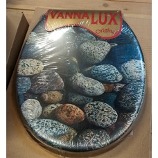 Мягкое сиденье для унитаза/голубой с рисунком коричневый/Турция/Росспласт/1/17