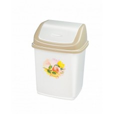 Ведро для мусора с перекидной крышкой 1,5л./микс/Ромашка/Эльфпласт/1/36