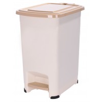 Контейнер для мусора с педалью 25л./слоновая кость-бежевый/Slim/Эльфпласт/1/6