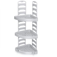 Полка угловая для ванной 20,5*20*60см./серый/Эльфпласт/1/12