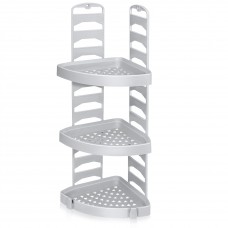 Полка угловая для ванной 20,5*20*60см./серый/Эльфпласт/1/12