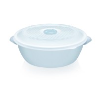 Контейнер пласт. д/СВЧ кругл. /2 л/светло-голубой/Эльфпласт/1/48