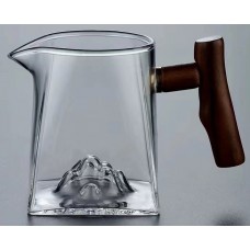 Чаша (молочник) 350мл./стекло, бамбуковая ручка/Айсберг 