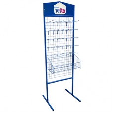 VETTA. Стенд выставочный П, 30 крючков + корзина, синий.