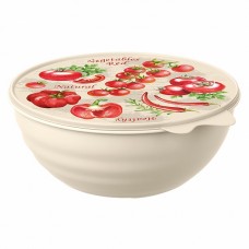 Миска с крышкой 2,8л. 23*10,5см./бежевый с декором Овощи/WAVE/Бытпласт/1/6