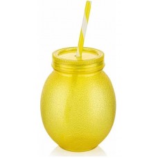 Бутылка для напитков с трубочкой 650мл./желтый/Lemon/Phibo/Бытпласт/1/48