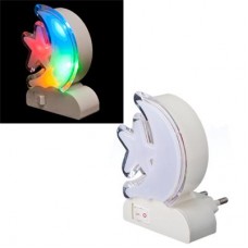 Ночник светильник в розетку с выключателем 4LED-многоцвет/Месяц со звездой /ГЦ