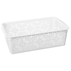 Корзинка универсальная 380х250х125 мм, 10л (белый)/Floral/Бытпласт/1/18