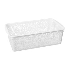 Корзинка универсальная 300х195х95 мм, 4,3л (белый)/Floral/Бытпласт/1/18