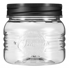 Банка круглая с эмбоссингом original 0,6л (черный)/Бытпласт/1/12