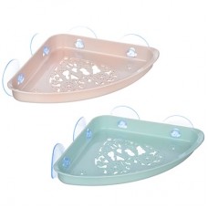 Полочка для ванной комнаты, на присосках, пластик,25,5х18,5х3см,2 цвета/ГЦ/1/6/48