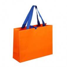 Пакет подарочный, высококачественная бумага, с лентой, 32x25x11 см, оранжевыйLADECOR/Гала центр/1/1