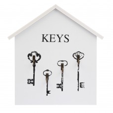 Ключница открытого типа KEYS на 4 крючка, 27х27х3 см, МДФ, металл/Гала Центр/1/48