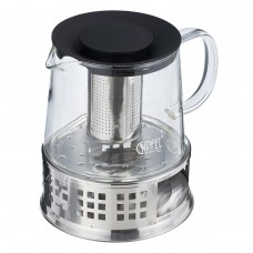 Чайник заварочный c фильтром и подставкой для подогрева 1000мл./Mercury/GIPFEL/1/12