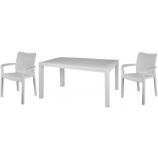 Комплект садовой мебели: стол 153*80*70см.+ стулья (6шт.)/утренний туман/Rattan/Пластик репаблик/1/1