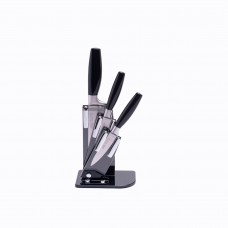 Набор кухонных ножей на акриловой подставке 3 предмета/черный/нержавеющая сталь/Laurito/GIPFEL/1/8