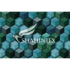 Коврик влаговпитывающий 80*120см./сине-зеленый 16/Куб/Digital print/SHAHINTEX/1/10