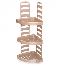 Полка угловая для ванной 20,5*20*60см./серо-бежевый/Эльфпласт/1/12