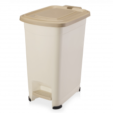 Контейнер для мусора с педалью 15л./слоновая кость-бежевый/Slim/Эльфпласт/1/6